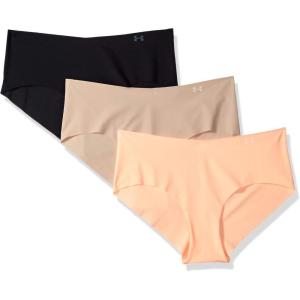 image:imageUnder Armour Womens 3pack Pure Stretch No Show Hipster Underwear Allday Comfort amp Ultrasoft FitBlack 002Peach Horizon