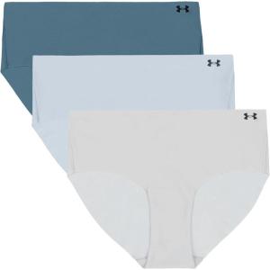 image:imageUnder Armour Womens 3pack Pure Stretch No Show Hipster Underwear Allday Comfort amp Ultrasoft FitBlue Calm