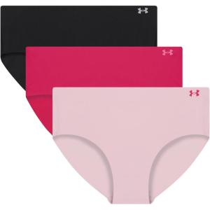 image:imageUnder Armour Womens 3pack Pure Stretch No Show Hipster Underwear Allday Comfort amp Ultrasoft FitShaded Fuchsia