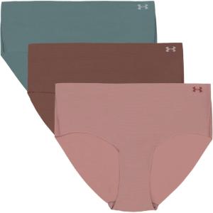 image:imageUnder Armour Womens 3pack Pure Stretch No Show Hipster Underwear Allday Comfort amp Ultrasoft FitTourmaline Pink