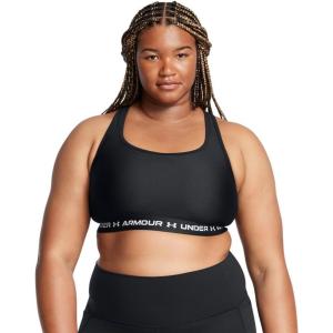 image:imageUnder Armour Womens Crossback Mid Impact Sports Bra003 Black  Black  White