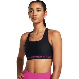 image:imageUnder Armour Womens Crossback Mid Impact Sports Bra004 Black  Black  Astro Pink