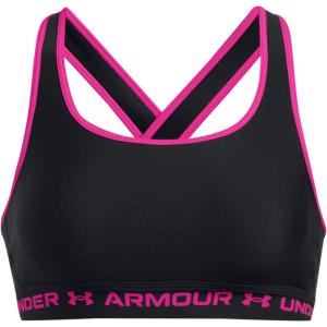 image:imageUnder Armour Womens Crossback Mid Impact Sports Bra005 Black  Rebel Pink  Rebel Pink