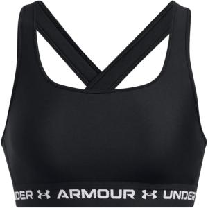 image:imageUnder Armour Womens Crossback Mid Impact Sports Bra006 Black  Black  White