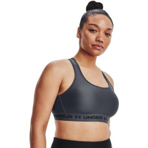 image:imageUnder Armour Womens Crossback Mid Impact Sports Bra012 Pitch Gray   Black
