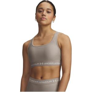 image:imageUnder Armour Womens Crossback Mid Impact Sports Bra203 Timberwolf Taupe   Summit White