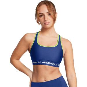 image:imageUnder Armour Womens Crossback Mid Impact Sports Bra432 Tech Blue  Retro Green  White