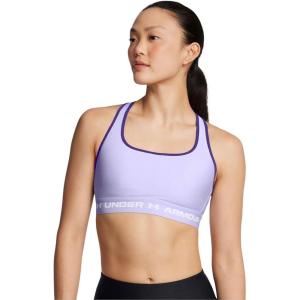 image:imageUnder Armour Womens Crossback Mid Impact Sports Bra535 Salt Purple   White