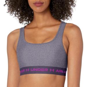 image:imageUnder Armour Womens Crossback Mid Impact Sports Bra558 Tempered Steel Light Heather   Strobe