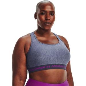 image:imageUnder Armour Womens Crossback Mid Impact Sports Bra767 Aurora Purple Light Heather   Tempered Steel