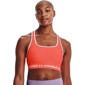 image:imageUnder Armour Womens Crossback Mid Impact Sports BraElectric Tangerine 825White