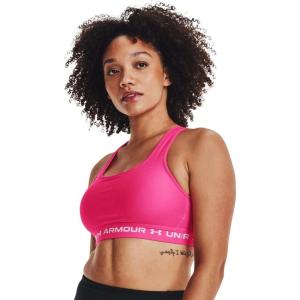 image:imageUnder Armour Womens Crossback Mid Impact Sports BraElectro Pink 695White