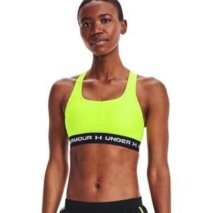 image:imageUnder Armour Womens Crossback Mid Impact Sports BraHighvis Yellow 731White