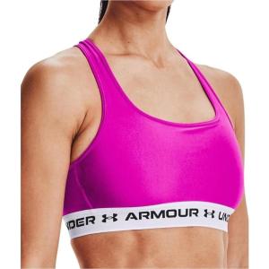 image:imageUnder Armour Womens Crossback Mid Impact Sports BraMeteor Pink 660White