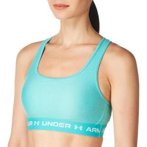 image:imageUnder Armour Womens Crossback Mid Impact Sports BraNeptune Light Heather 369Sea Mist