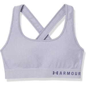 image:imageUnder Armour Womens Crossback Mid Impact Sports BraPurple Dusk Light Heather 555Blue Ink