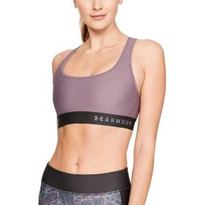 image:imageUnder Armour Womens Crossback Mid Impact Sports BraPurple Prime Jet Gray