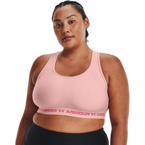 image:imageUnder Armour Womens Crossback Mid Impact Sports BraRetro Pink Light Heather 676Royal Blue