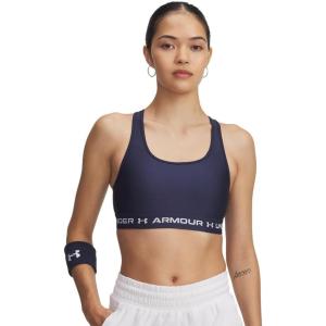 image:imageUnder Armour Womens Crossback Mid Impact Sports BraWashed NavyWhite