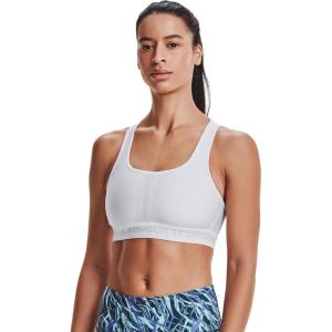 image:imageUnder Armour Womens Crossback Mid Impact Sports BraWhite 100Halo Gray