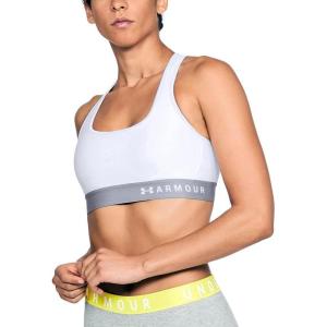 image:imageUnder Armour Womens Crossback Mid Impact Sports BraWhite Steel White