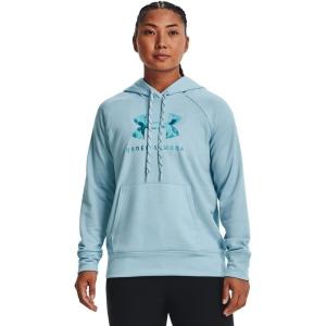 image:imageUnder Armour womens Shoreline Terry HoodieOpal Blue 293Electric Tangerine