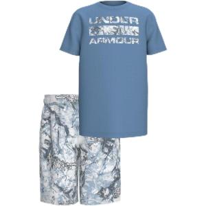 image:imageUnder Armour Boys 2piece Short Sleeve Tshirt and Shorts Set Outdoor CollectionEther Stormy Blue