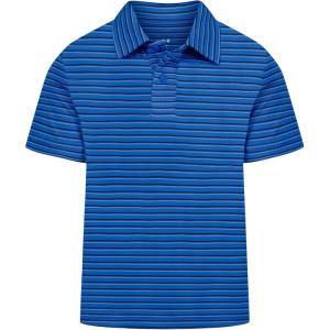 image:imageUnder Armour Boys Matchplay Short Sleeve Golf Polo Lightweight Performance Stretch Logo DetailingBlue Atlantis Stripe