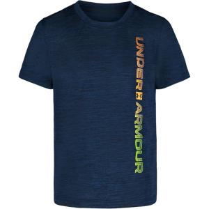 image:imageUnder Armour Boys Short Sleeve Wordmark Graphic TShirt Lightweight amp Breathable Relaxed FitGraphite Blue Vert