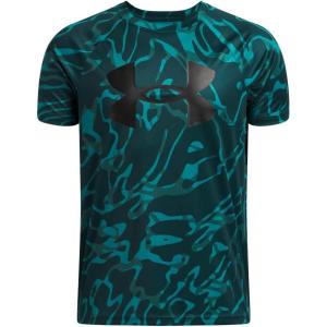 image:imageUnder Armour Boys Tech Big Logo Printed ShortSleeve TShirt338 Rack Green   Black