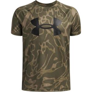 image:imageUnder Armour Boys Tech Big Logo Printed ShortSleeve TShirt392 Marine Od Green   Bayou