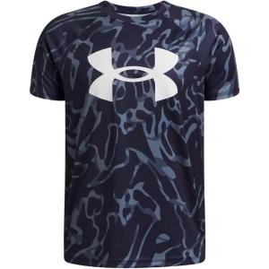 image:imageUnder Armour Boys Tech Big Logo Printed ShortSleeve TShirt412 Midnight Navy   White
