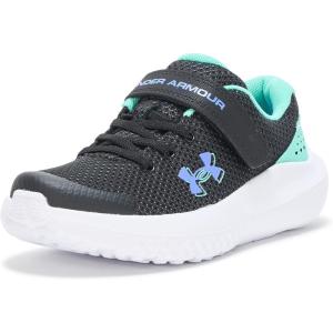 image:imageUnder Armour Kids Pre School Surge 4 Alternate Closure Running Shoes004 BlackComet GreenVirtual Violet