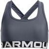 image:imageUnder Armour Girls Crossback MidImpact Sports Bra044 Downpour Gray   White