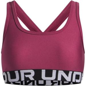 image:imageUnder Armour Girls Crossback MidImpact Sports Bra659 Fuchsia Dusk   White