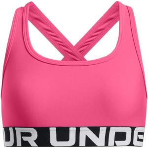 image:imageUnder Armour Girls Crossback MidImpact Sports Bra672 Super Pink   White