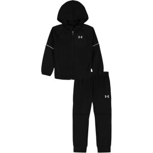 image:imageUnder Armour Boys 2Piece Hoodie Set Full Zip Sweatshirt and Fleece PantsBlack Dk