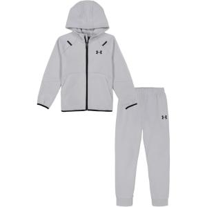 image:imageUnder Armour Boys 2Piece Hoodie Set Full Zip Sweatshirt and Fleece PantsMod Gray Unstoppable