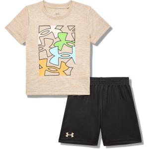 image:imageUnder Armour Boys 2piece Short Sleeve Graphic TShirt and Shorts Set Lightweight amp BreathableCity Khaki Tech