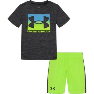 image:imageUnder Armour Boys 2piece Short Sleeve Graphic TShirt and Shorts Set Lightweight amp BreathableGray Dropback