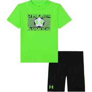 image:imageUnder Armour Boys 2piece Short Sleeve Graphic TShirt and Shorts Set Lightweight amp BreathableGreen Hyper Soccer