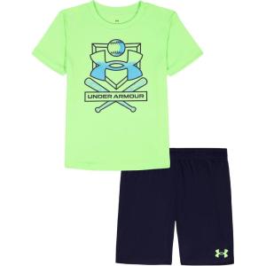image:imageUnder Armour Boys 2piece Short Sleeve Graphic TShirt and Shorts Set Lightweight amp BreathableLumos Lime Ball