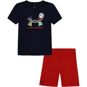 image:imageUnder Armour Boys 2piece Short Sleeve Graphic TShirt and Shorts Set Lightweight amp BreathableMid Navy Baseball