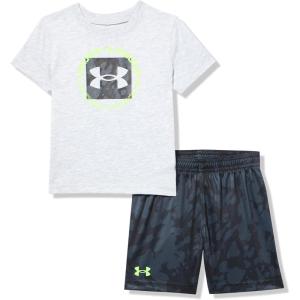 image:imageUnder Armour Boys 2piece Short Sleeve Graphic TShirt and Shorts Set Lightweight amp BreathableMod Gray Printed