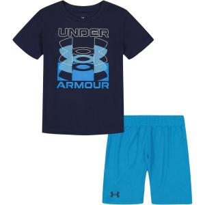 image:imageUnder Armour Boys 2piece Short Sleeve Graphic TShirt and Shorts Set Lightweight amp BreathableNavy Infinite