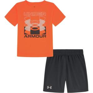 image:imageUnder Armour Boys 2piece Short Sleeve Graphic TShirt and Shorts Set Lightweight amp BreathableOrange Infinite