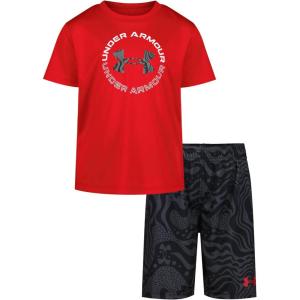 image:imageUnder Armour Boys 2piece Short Sleeve Graphic TShirt and Shorts Set Lightweight amp BreathableRed Sprints
