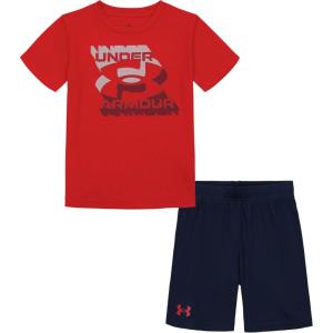 image:imageUnder Armour Boys 2piece Short Sleeve Graphic TShirt and Shorts Set Lightweight amp BreathableRed Zone