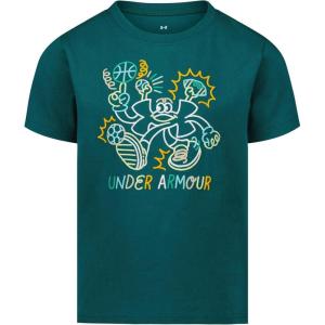 image:imageUnder Armour Boys Short Sleeve Core Graphic TShirt Lightweight amp Breathable Relaxed FitRack Green Doodle
