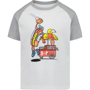 image:imageUnder Armour Boys Short Sleeve Core Graphic TShirt Lightweight amp Breathable Relaxed FitWhite Hot Dog